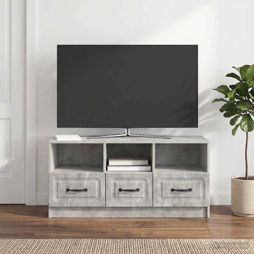 vidaXL TV Cabinet Concrete Grey 102 x 34.5 x 47 cm Engineered Wood