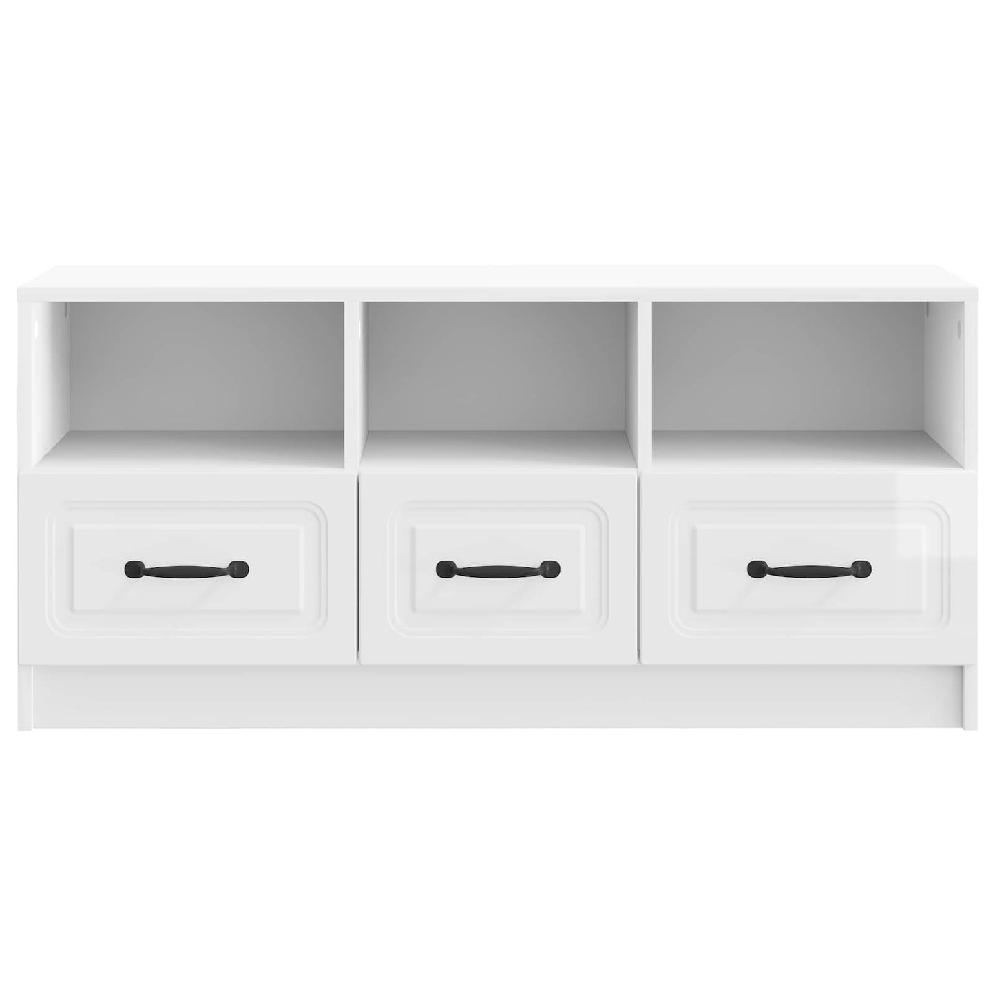 vidaXL TV Cabinet High Gloss White 102 x 34.5 x 47 cm Engineered Wood