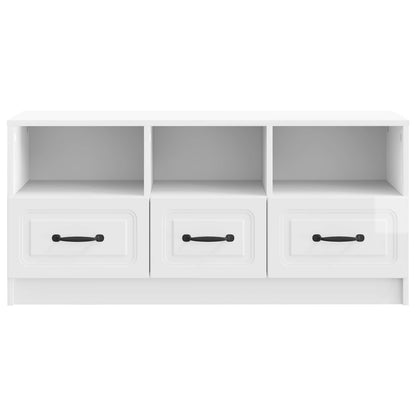 vidaXL TV Cabinet High Gloss White 102 x 34.5 x 47 cm Engineered Wood