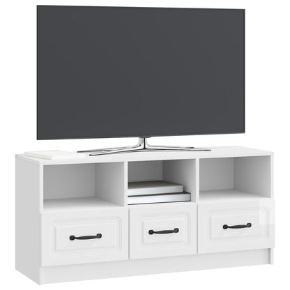 vidaXL TV Cabinet High Gloss White 102 x 34.5 x 47 cm Engineered Wood