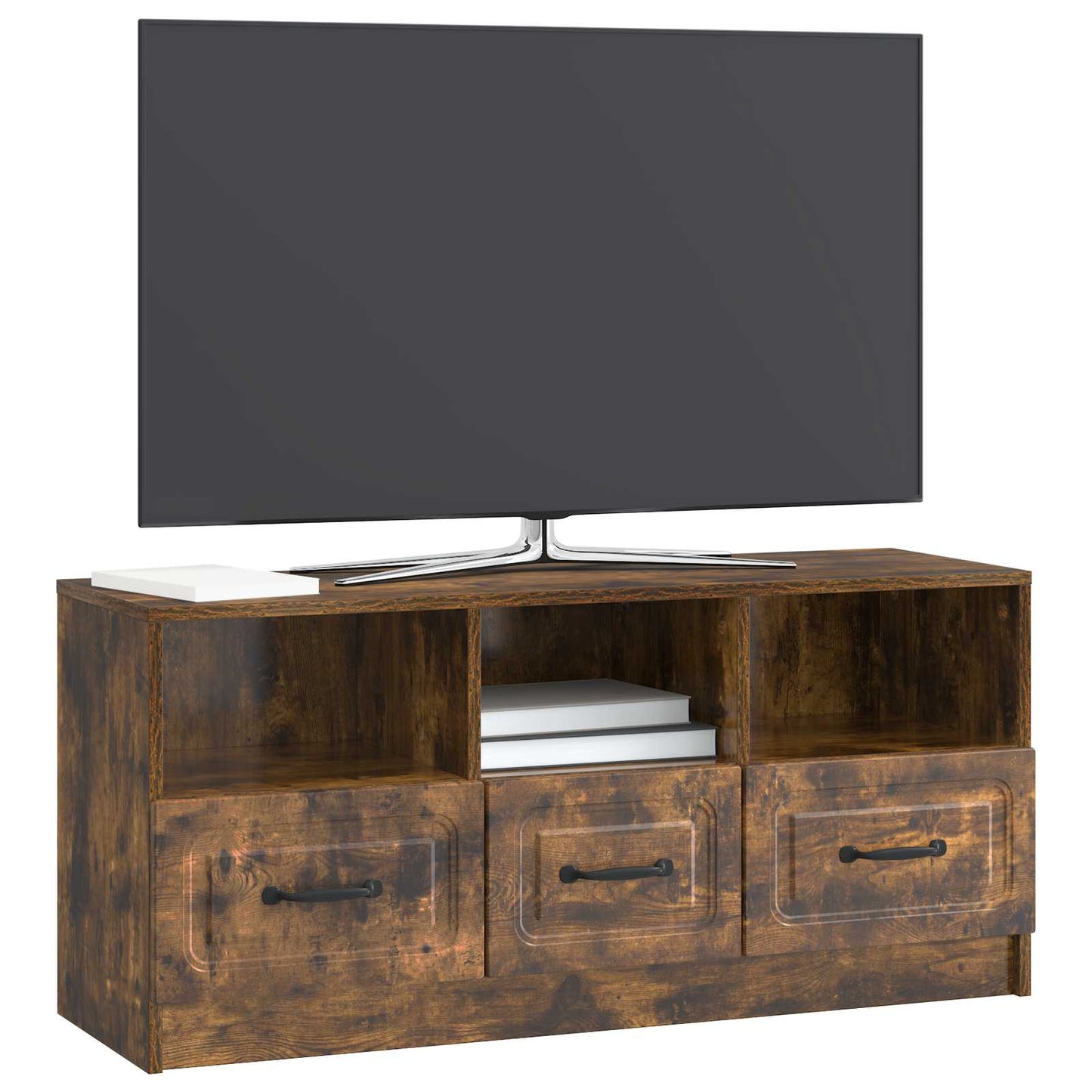 vidaXL TV Cabinet Smoked Oak 102 x 34.5 x 47 cm Engineered Wood