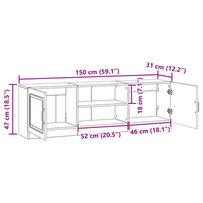 vidaXL TV Cabinet Grey Sonoma 150 x 31 x 47 cm Engineered Wood