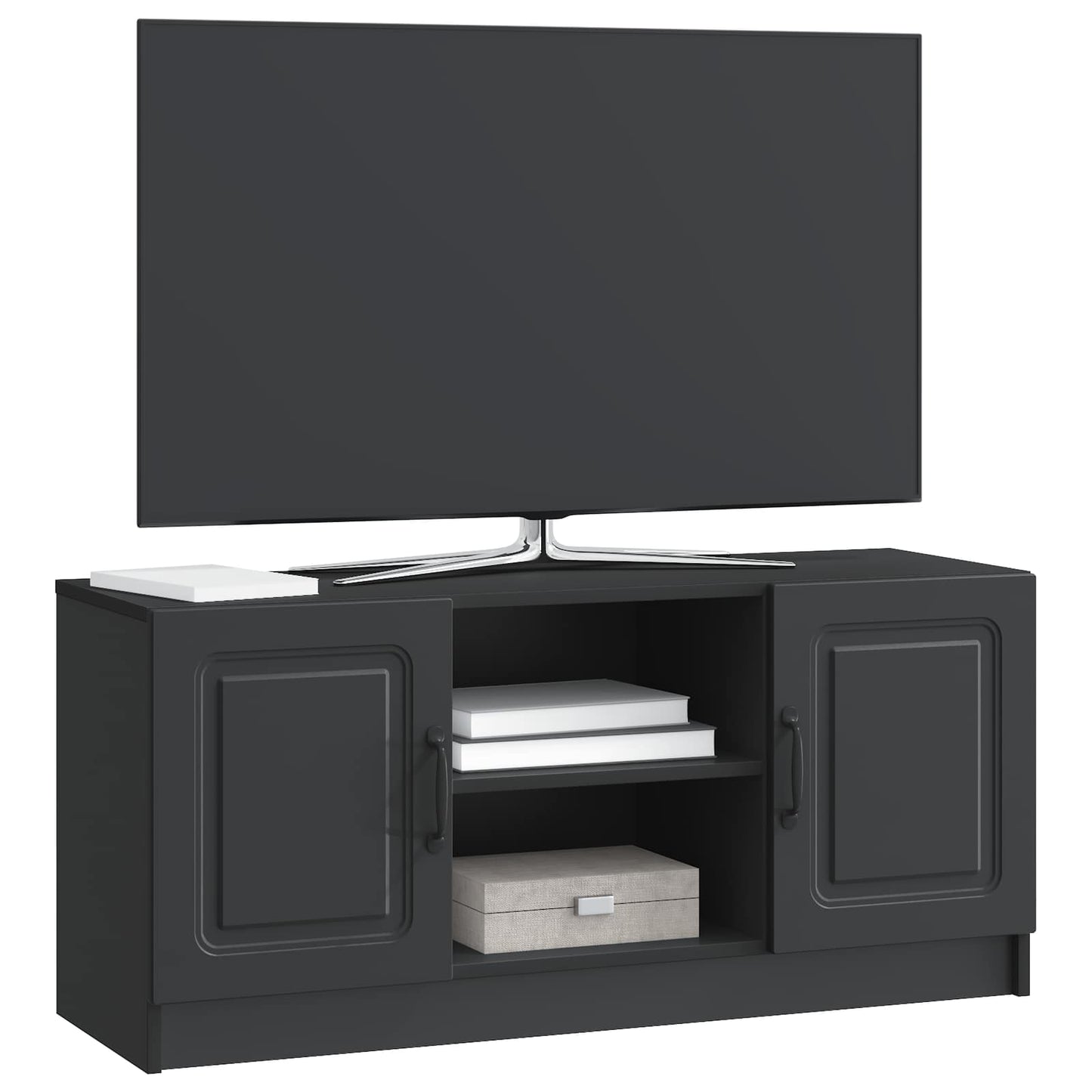 vidaXL TV Cabinet Black 102 x 34.5 x 47 cm Engineered Wood