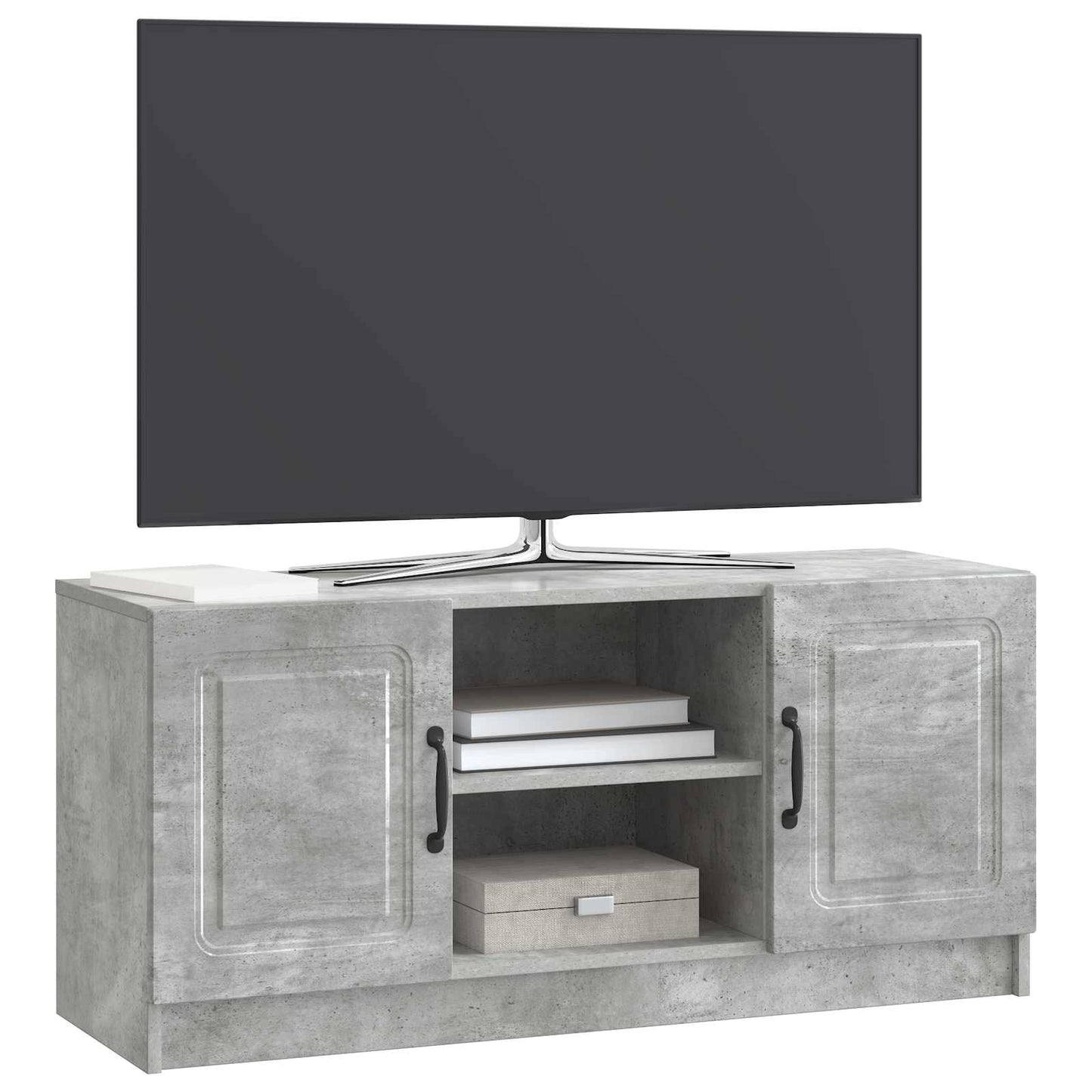 vidaXL TV Cabinet Concrete Grey 102 x 34.5 x 47 cm Engineered Wood