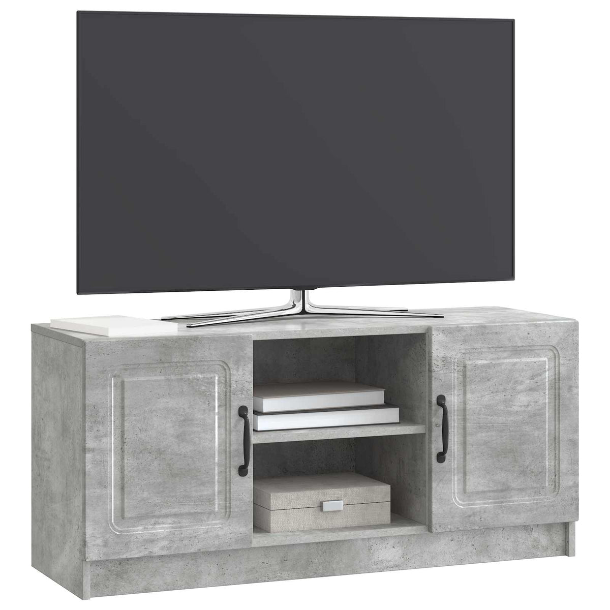 vidaXL TV Cabinet Concrete Grey 102 x 34.5 x 47 cm Engineered Wood