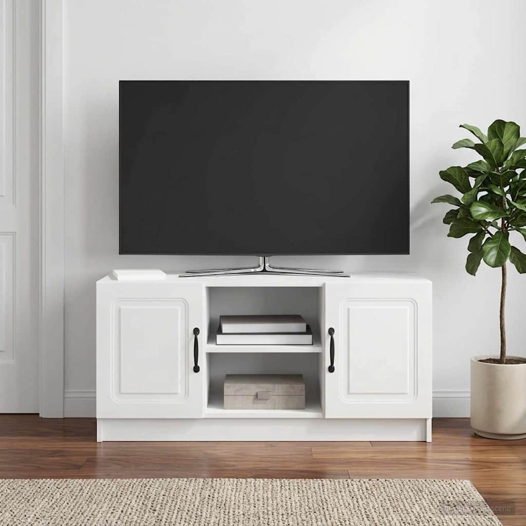 vidaXL TV Cabinet High Gloss White 102 x 34.5 x 47 cm Engineered Wood