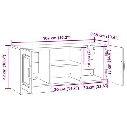vidaXL TV Cabinet High Gloss White 102 x 34.5 x 47 cm Engineered Wood