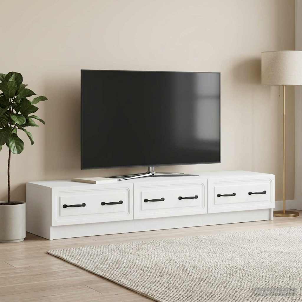 vidaXL TV Cabinet with Drawer White 147 x 34.5 x 27 cm Engineered Wood