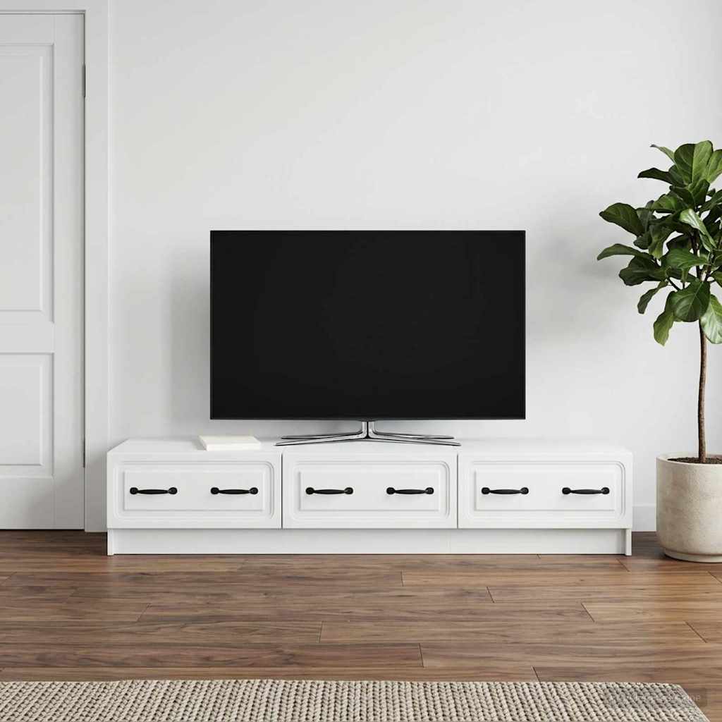 vidaXL TV Cabinet with Drawer White 147 x 34.5 x 27 cm Engineered Wood