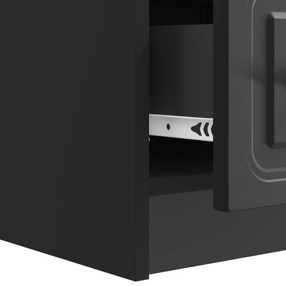 vidaXL TV Cabinet with Drawer Black 147 x 34.5 x 27 cm Engineered Wood