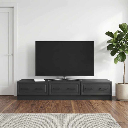 vidaXL TV Cabinet with Drawer Black 147 x 34.5 x 27 cm Engineered Wood