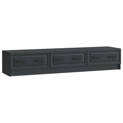 vidaXL TV Cabinet with Drawer Black 147 x 34.5 x 27 cm Engineered Wood