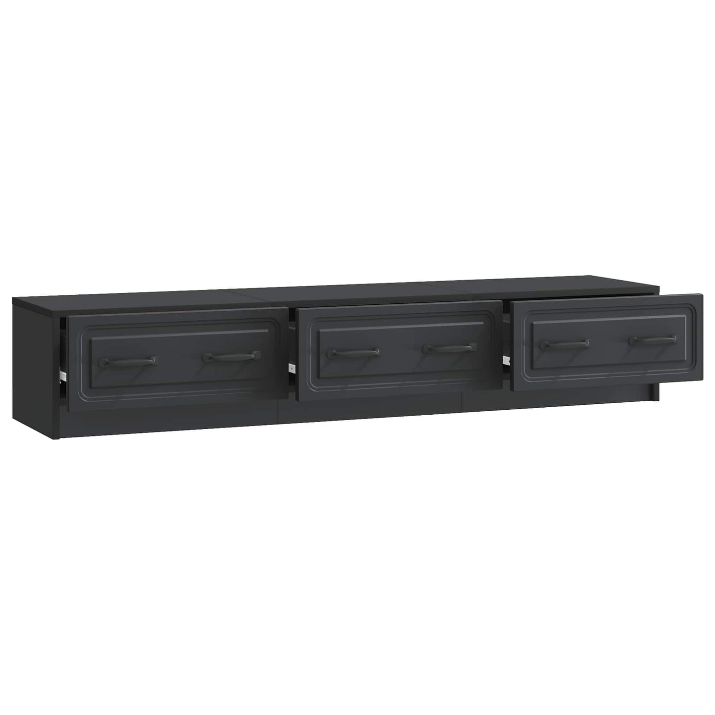 vidaXL TV Cabinet with Drawer Black 147 x 34.5 x 27 cm Engineered Wood