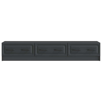 vidaXL TV Cabinet with Drawer Black 147 x 34.5 x 27 cm Engineered Wood
