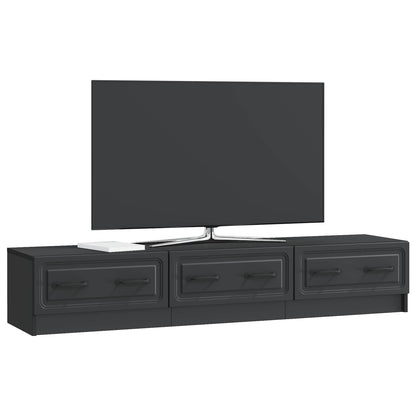 vidaXL TV Cabinet with Drawer Black 147 x 34.5 x 27 cm Engineered Wood