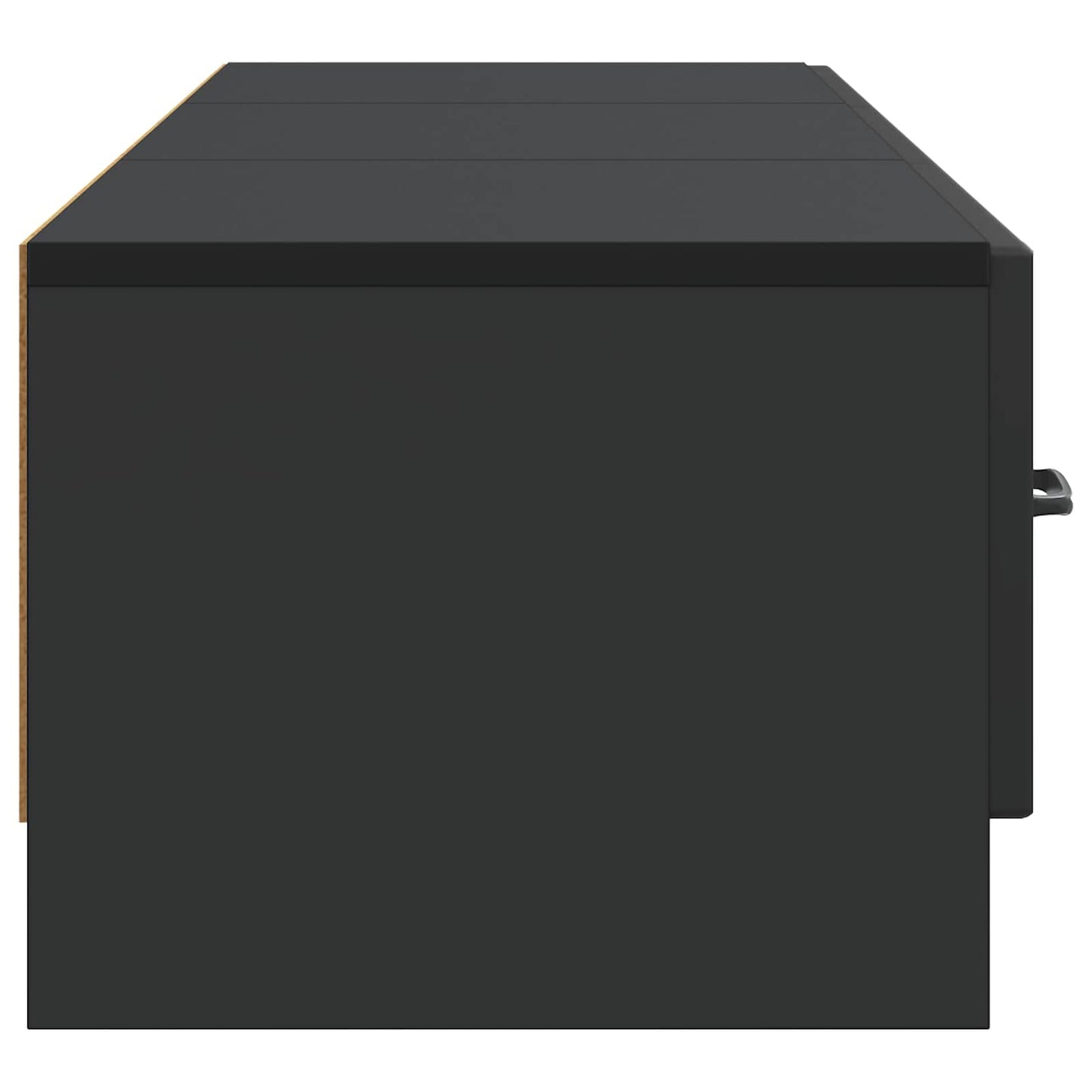 vidaXL TV Cabinet with Drawer Black 147 x 34.5 x 27 cm Engineered Wood