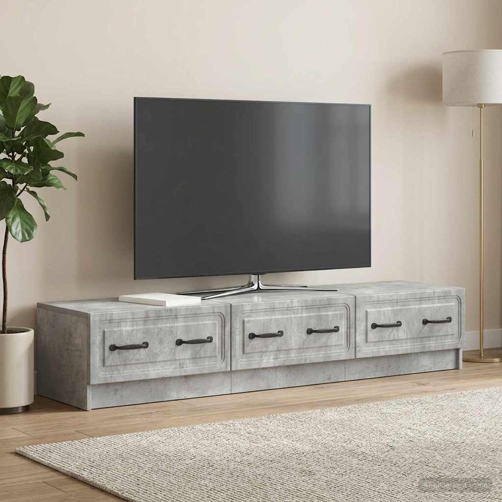 vidaXL TV Cabinet Concrete Grey 147 x 34.5 x 27 cm Engineered Wood