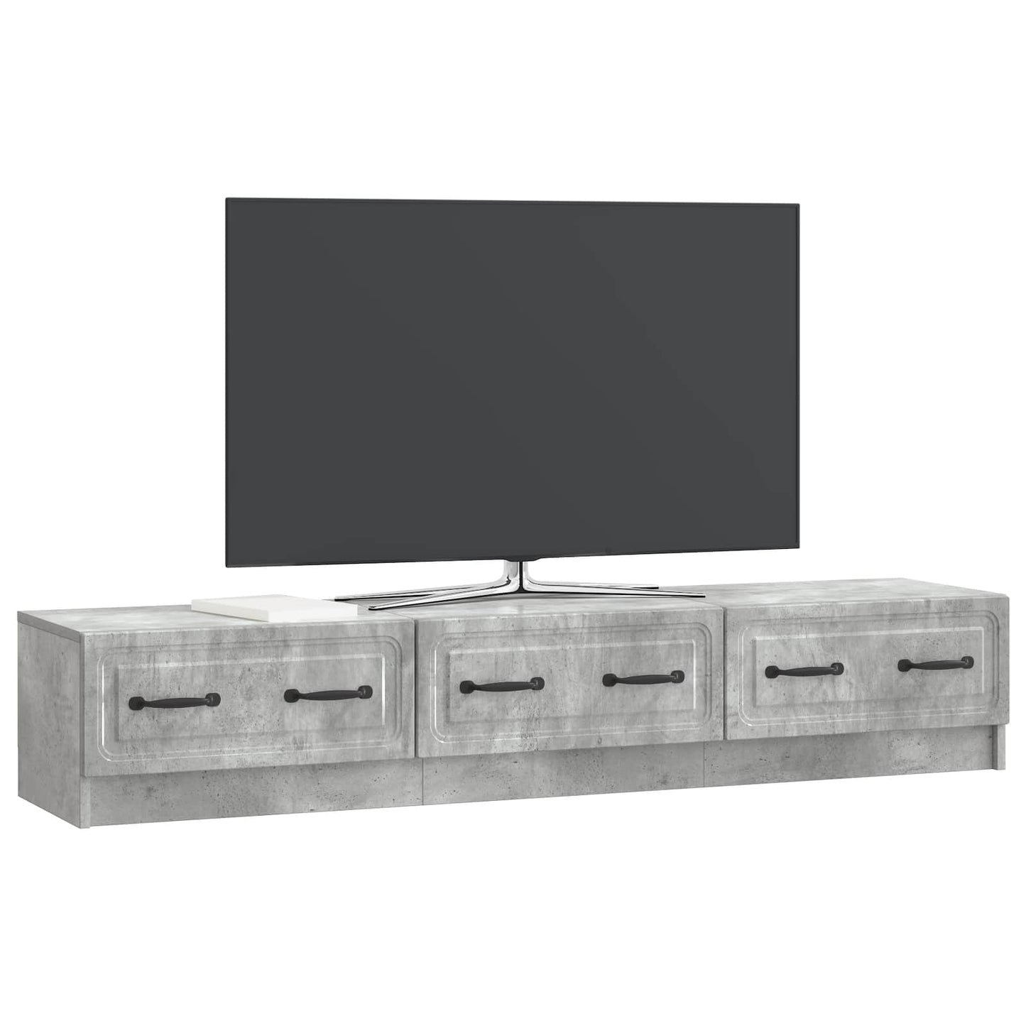 vidaXL TV Cabinet Concrete Grey 147 x 34.5 x 27 cm Engineered Wood