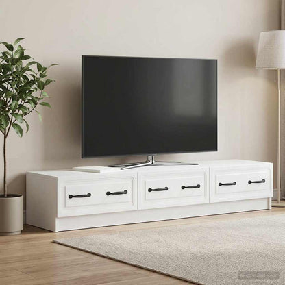 vidaXL TV Cabinet High Gloss White 147 x 34.5 x 27 cm Engineered Wood