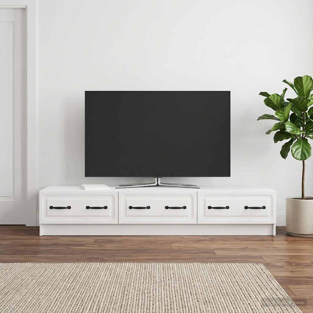 vidaXL TV Cabinet High Gloss White 147 x 34.5 x 27 cm Engineered Wood