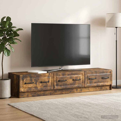 vidaXL TV Cabinet Smoked Oak 147 x 34.5 x 27 cm Engineered Wood
