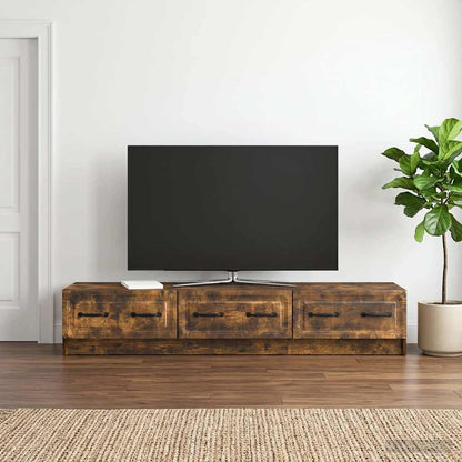 vidaXL TV Cabinet Smoked Oak 147 x 34.5 x 27 cm Engineered Wood