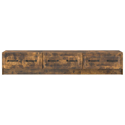 vidaXL TV Cabinet Smoked Oak 147 x 34.5 x 27 cm Engineered Wood
