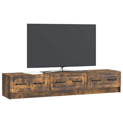 vidaXL TV Cabinet Smoked Oak 147 x 34.5 x 27 cm Engineered Wood
