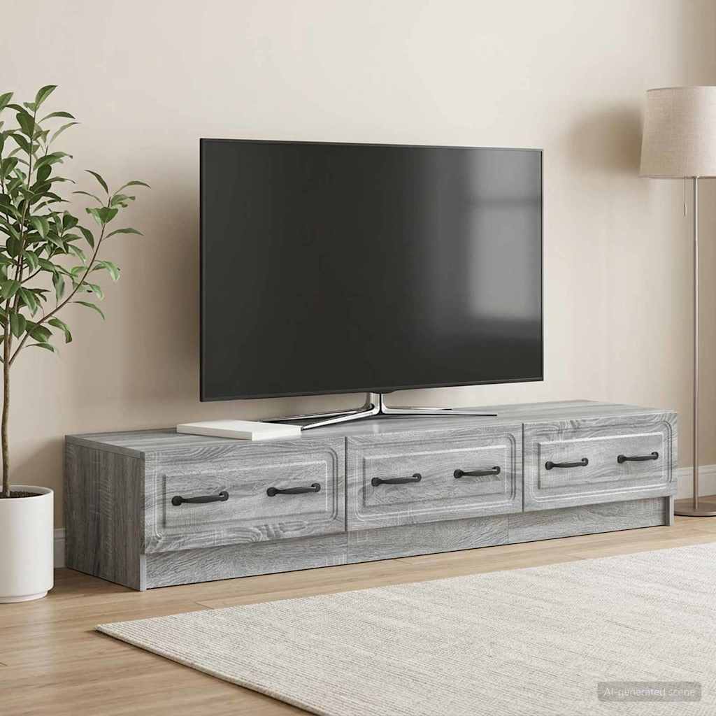 vidaXL TV Cabinet Grey Sonoma 147 x 34.5 x 27 cm Engineered Wood