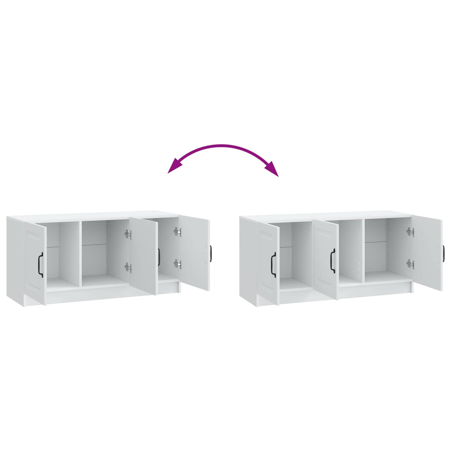 vidaXL TV Cabinet White 99 x 34.5 x 47 cm Engineered Wood