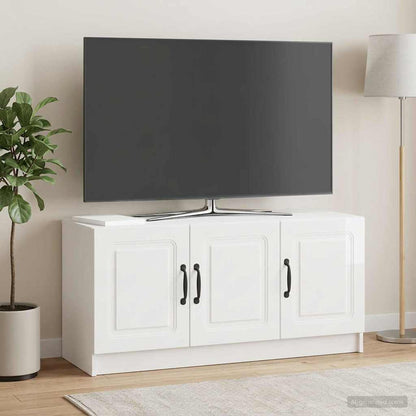 vidaXL TV Cabinet High Gloss White 99 x 34.5 x 47 cm Engineered Wood