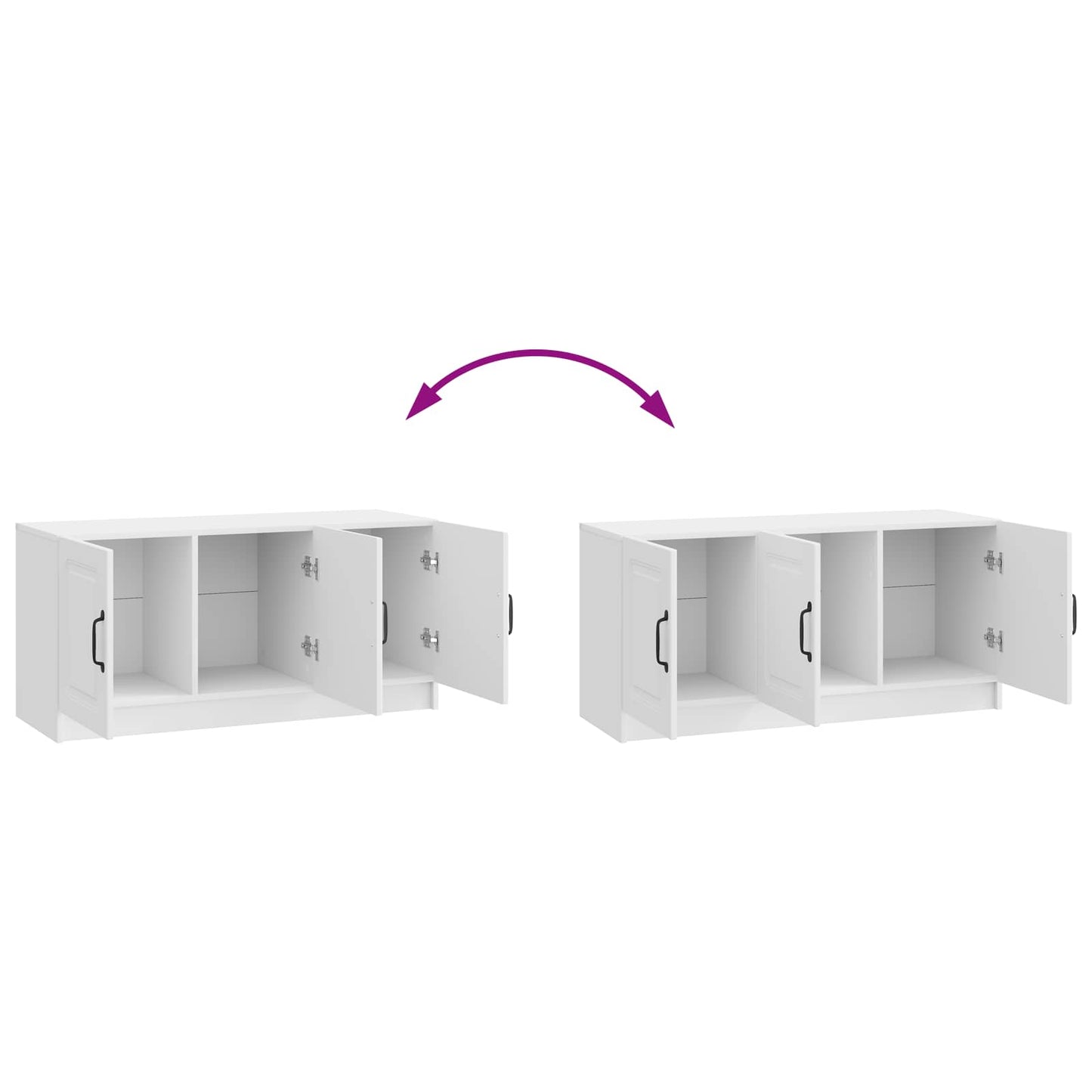 vidaXL TV Cabinet High Gloss White 99 x 34.5 x 47 cm Engineered Wood