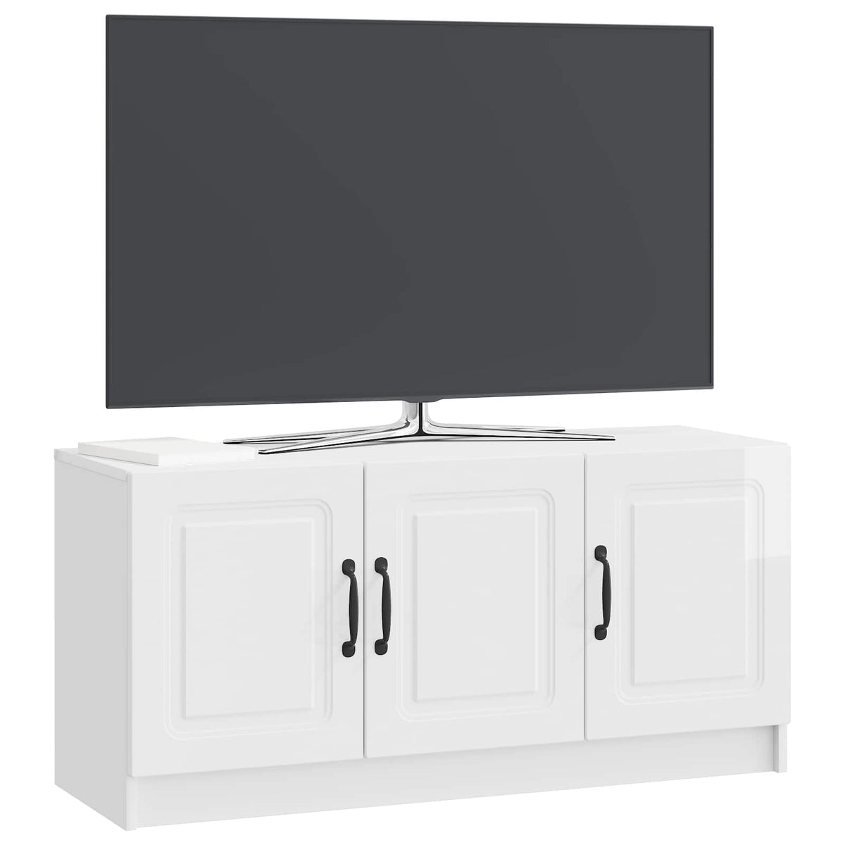 vidaXL TV Cabinet High Gloss White 99 x 34.5 x 47 cm Engineered Wood