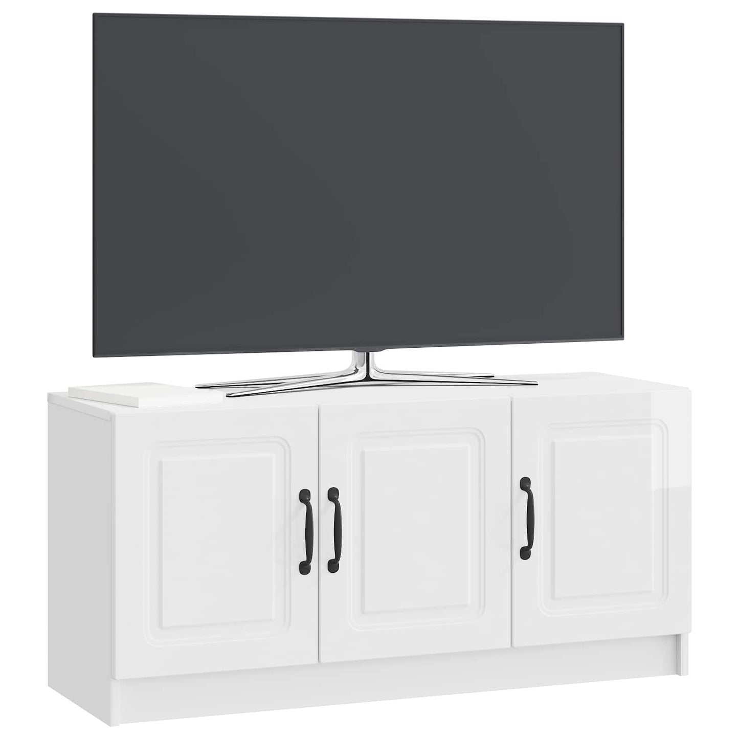 vidaXL TV Cabinet High Gloss White 99 x 34.5 x 47 cm Engineered Wood