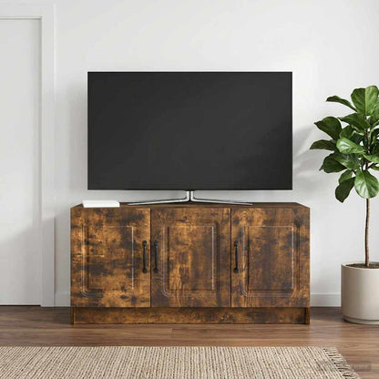 vidaXL TV Cabinet Smoked Oak 99 x 34.5 x 47 cm Engineered Wood