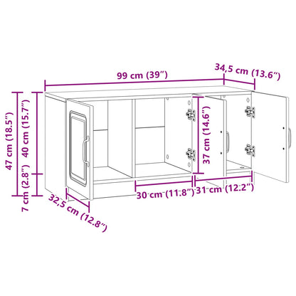 vidaXL TV Cabinet Artisan Oak 99 x 34.5 x 47 cm Engineered Wood