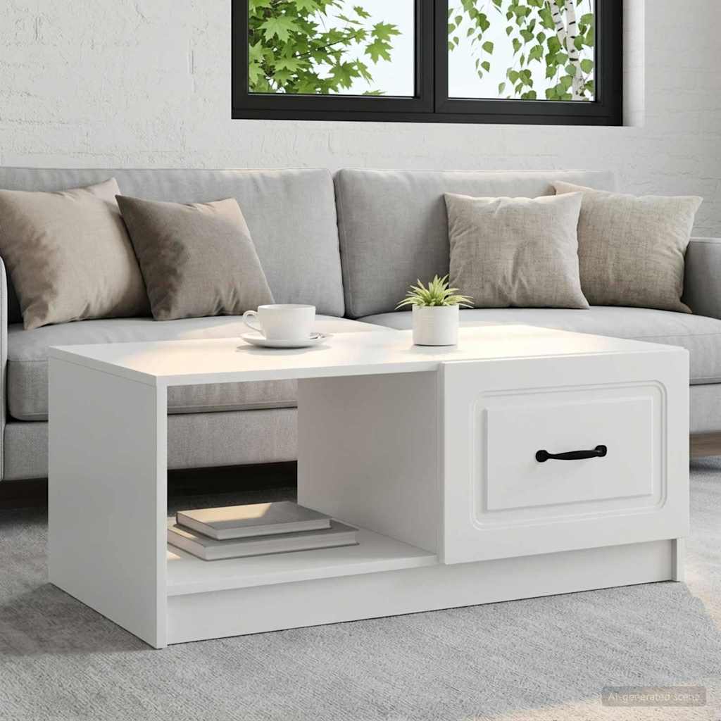 vidaXL Coffee Table White 90 x 50 x 37 cm Engineered Wood