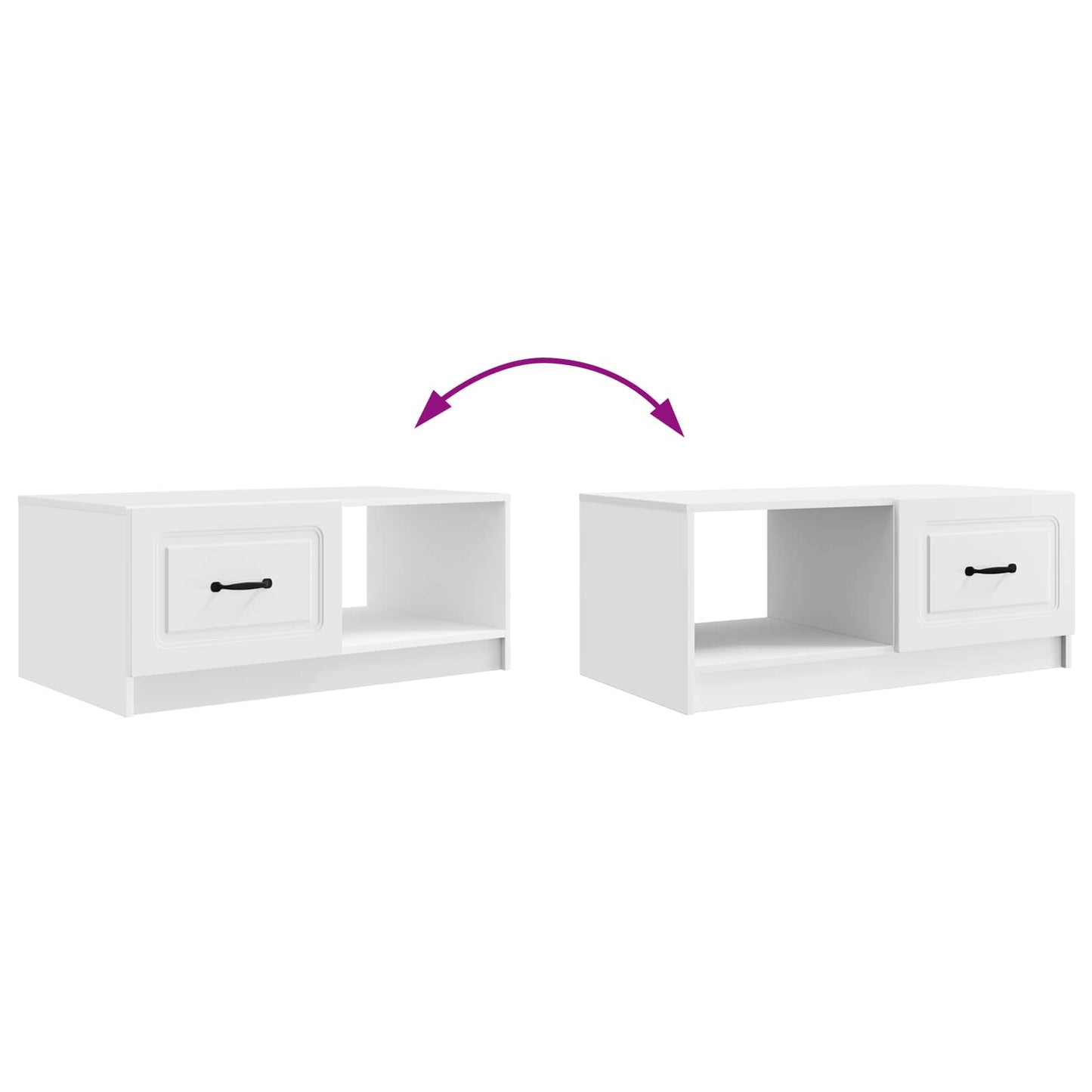 vidaXL Coffee Table White 90 x 50 x 37 cm Engineered Wood