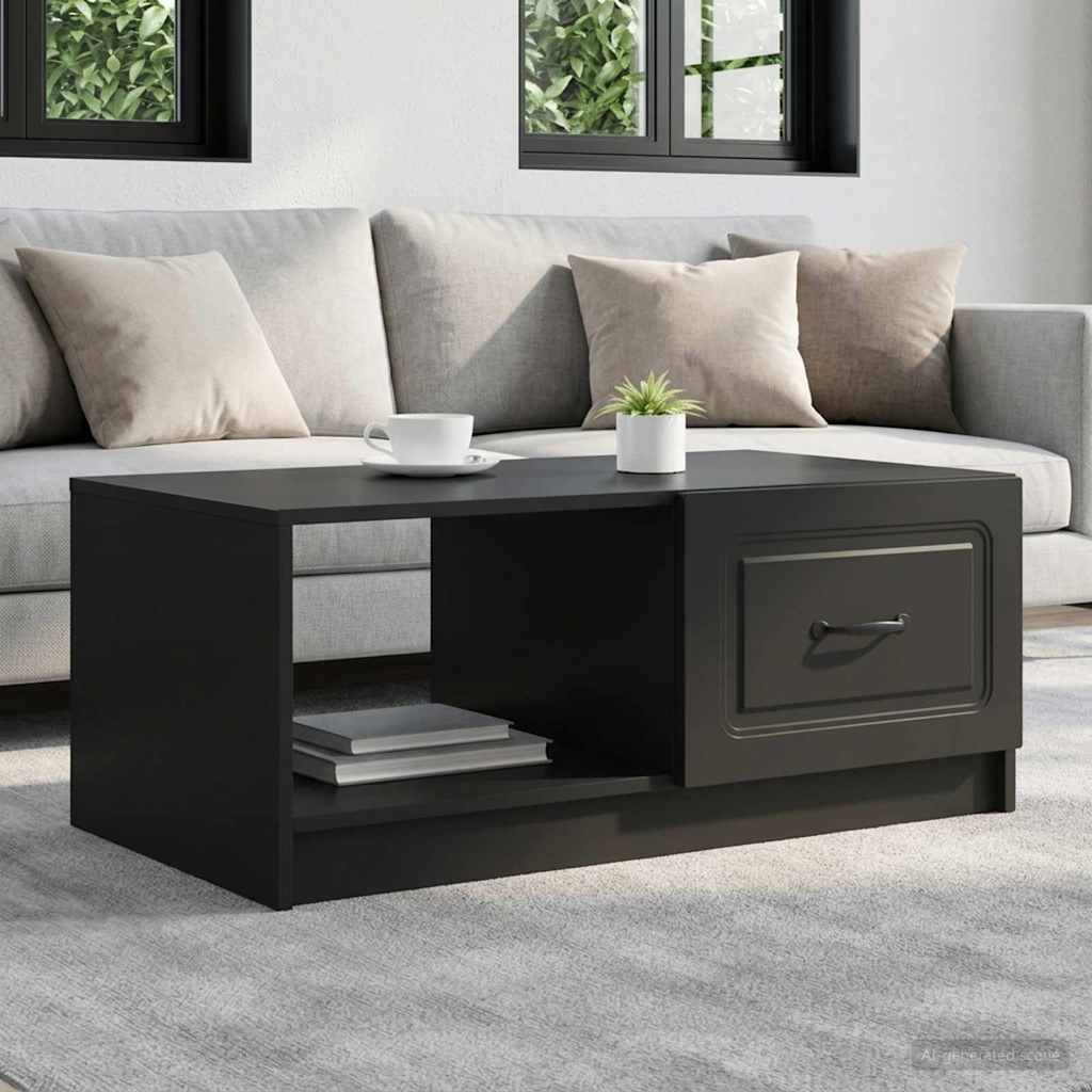 vidaXL Coffee Table Black 90 x 50 x 37 cm Engineered Wood