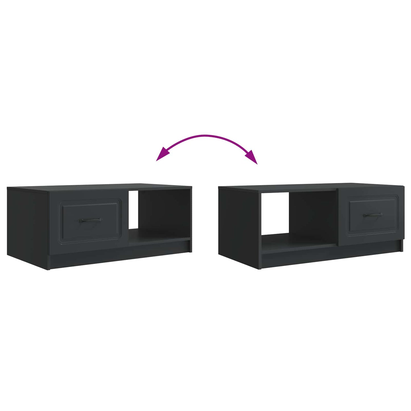 vidaXL Coffee Table Black 90 x 50 x 37 cm Engineered Wood