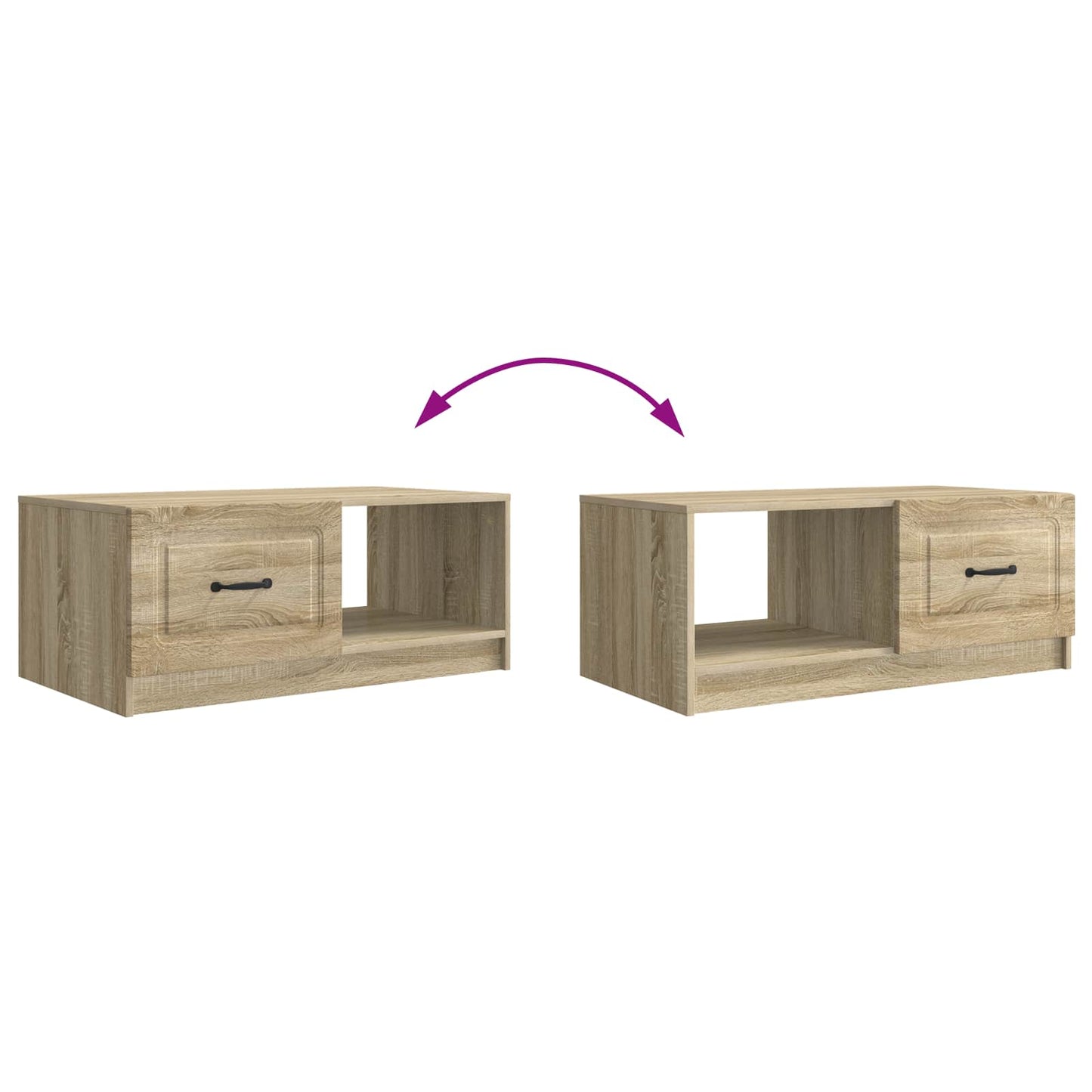 vidaXL Coffee Table Sonoma Oak 90 x 50 x 37 cm Engineered Wood