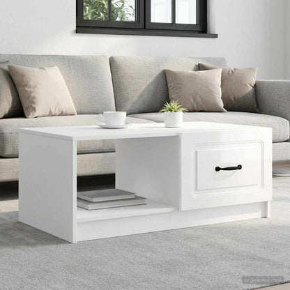vidaXL Coffee Table High Gloss White 90 x 50 x 37 cm Engineered Wood