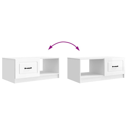 vidaXL Coffee Table High Gloss White 90 x 50 x 37 cm Engineered Wood