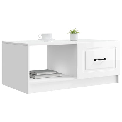 vidaXL Coffee Table High Gloss White 90 x 50 x 37 cm Engineered Wood