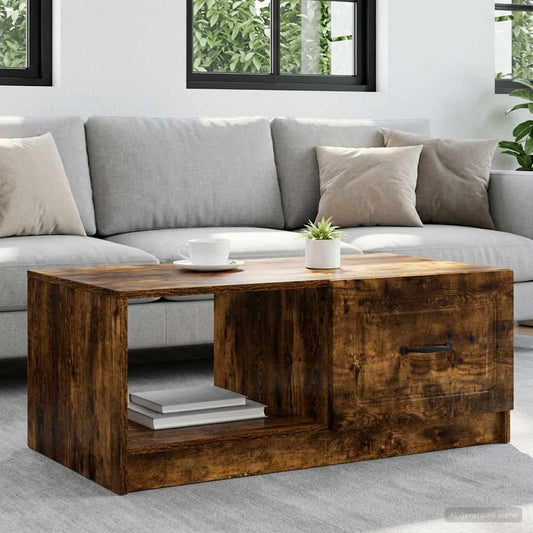 vidaXL Coffee Table Smoked Oak 90 x 50 x 37 cm Engineered Wood