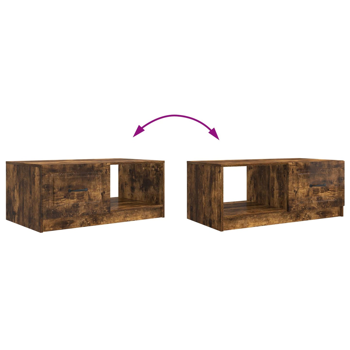 vidaXL Coffee Table Smoked Oak 90 x 50 x 37 cm Engineered Wood