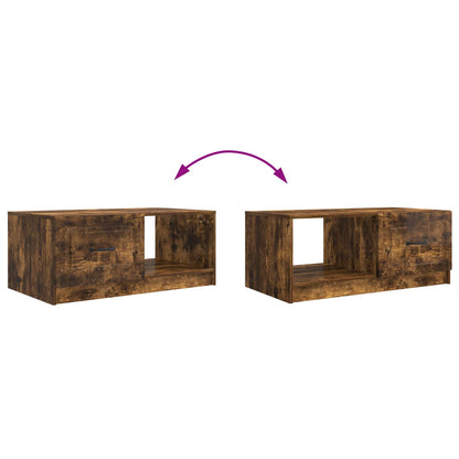 vidaXL Coffee Table Smoked Oak 90 x 50 x 37 cm Engineered Wood