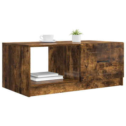 vidaXL Coffee Table Smoked Oak 90 x 50 x 37 cm Engineered Wood