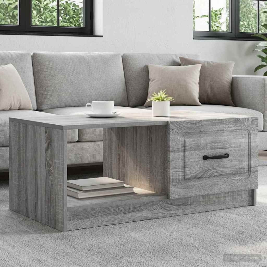 vidaXL Coffee Table Grey Sonoma 90 x 50 x 37 cm Engineered Wood