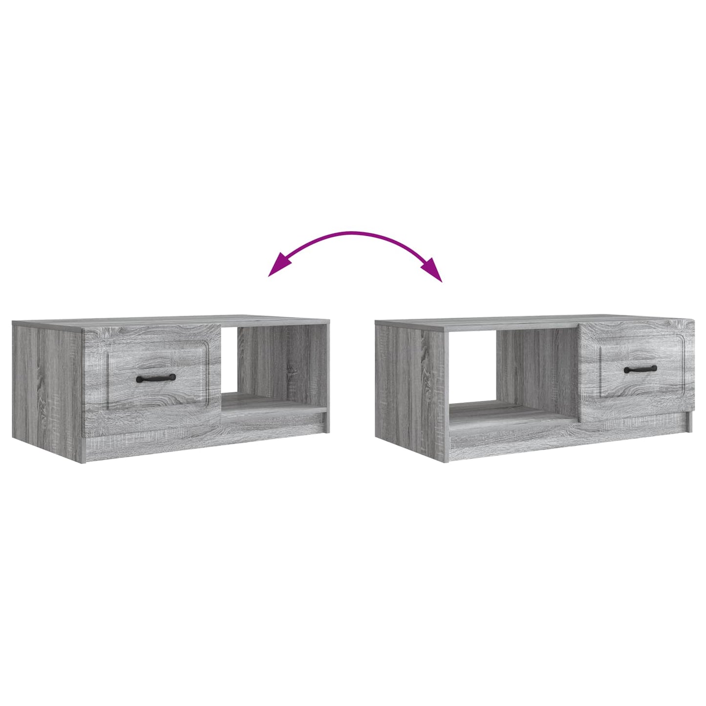 vidaXL Coffee Table Grey Sonoma 90 x 50 x 37 cm Engineered Wood